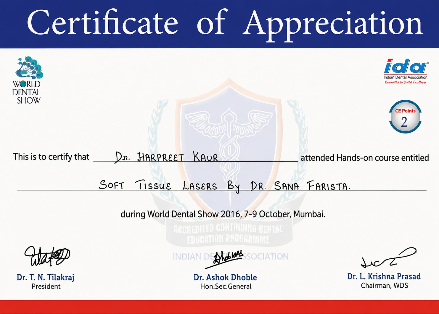 Dental Certificate